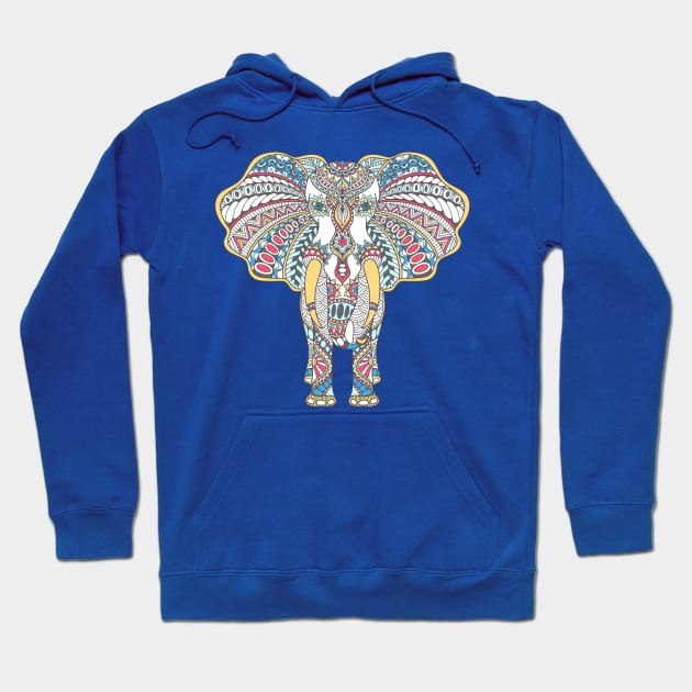 Doodle with decorated Indian Elephant Hoodie by kavalenkava